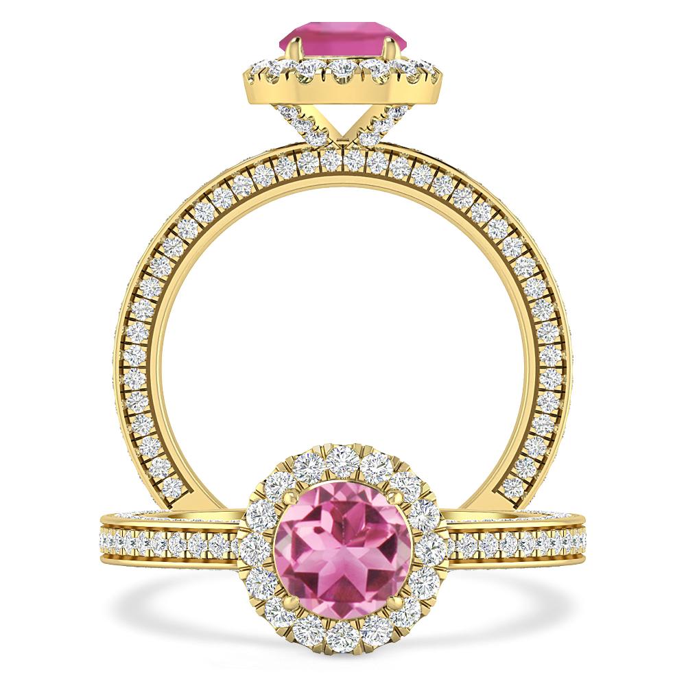 Yellow Gold - Pink Tourmaline