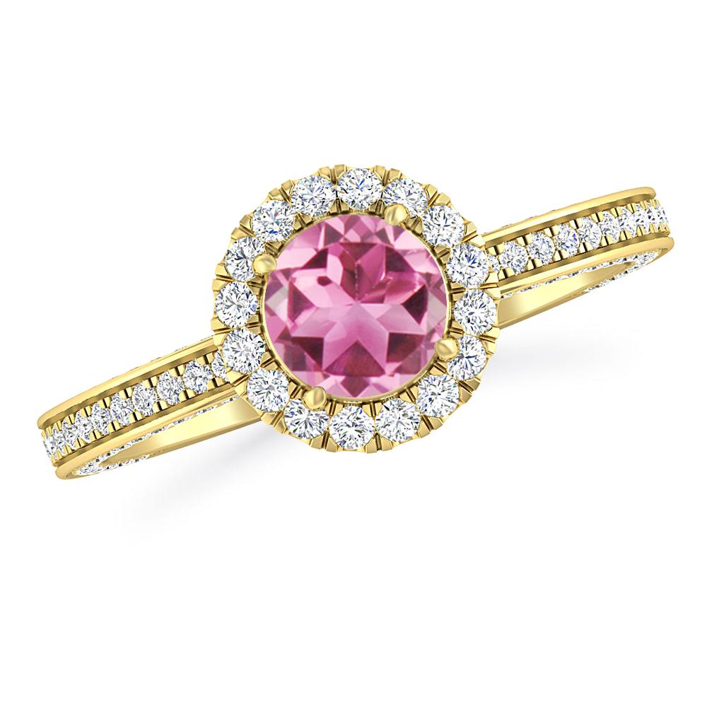 Yellow Gold - Pink Tourmaline