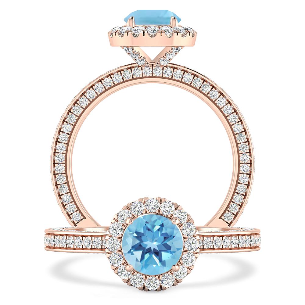 Rose Gold - Blue Topaz
