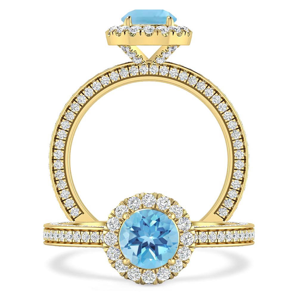 Yellow Gold - Blue Topaz