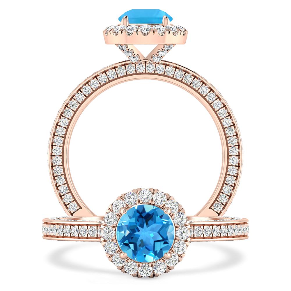 Rose Gold - Blue Topaz