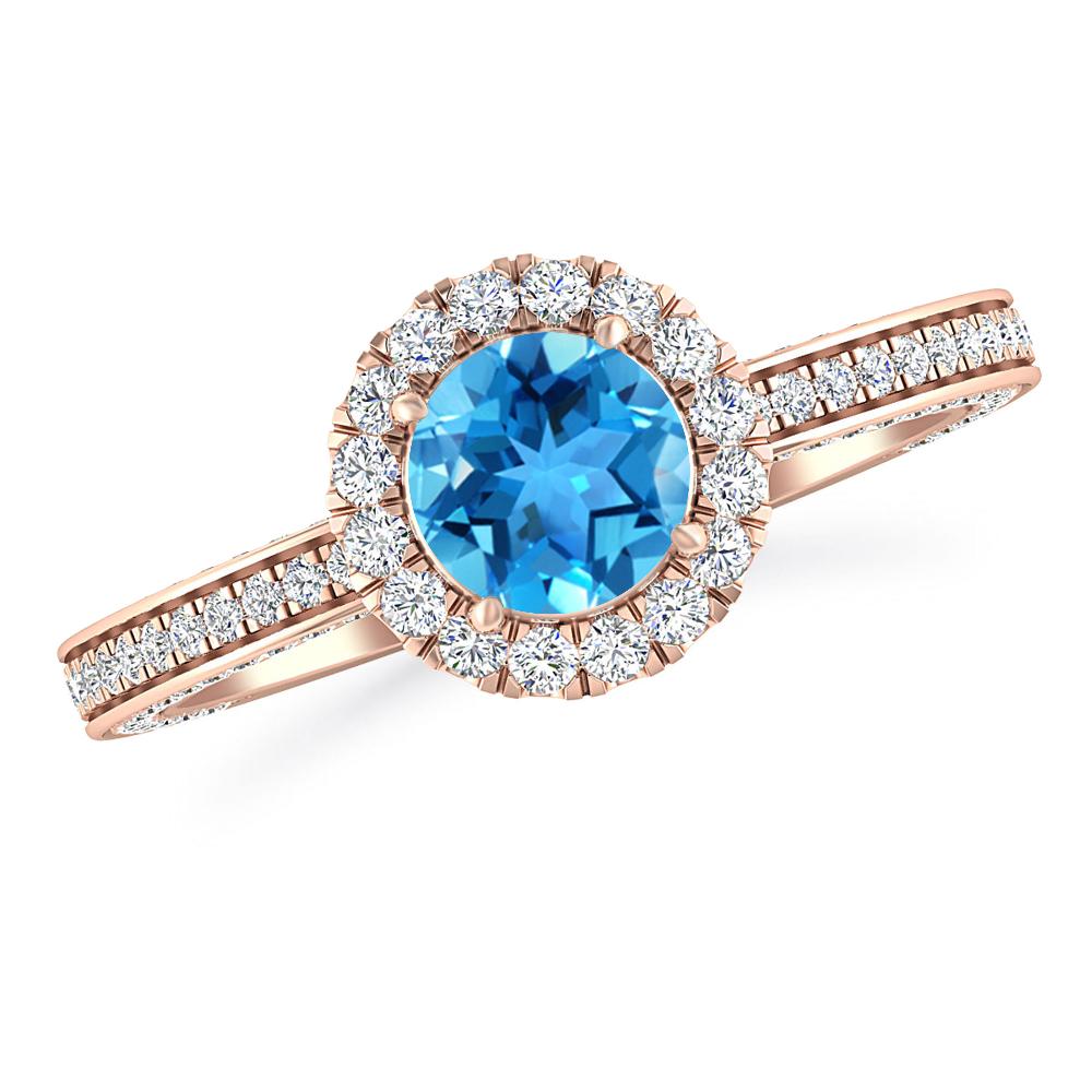 Rose Gold - Blue Topaz
