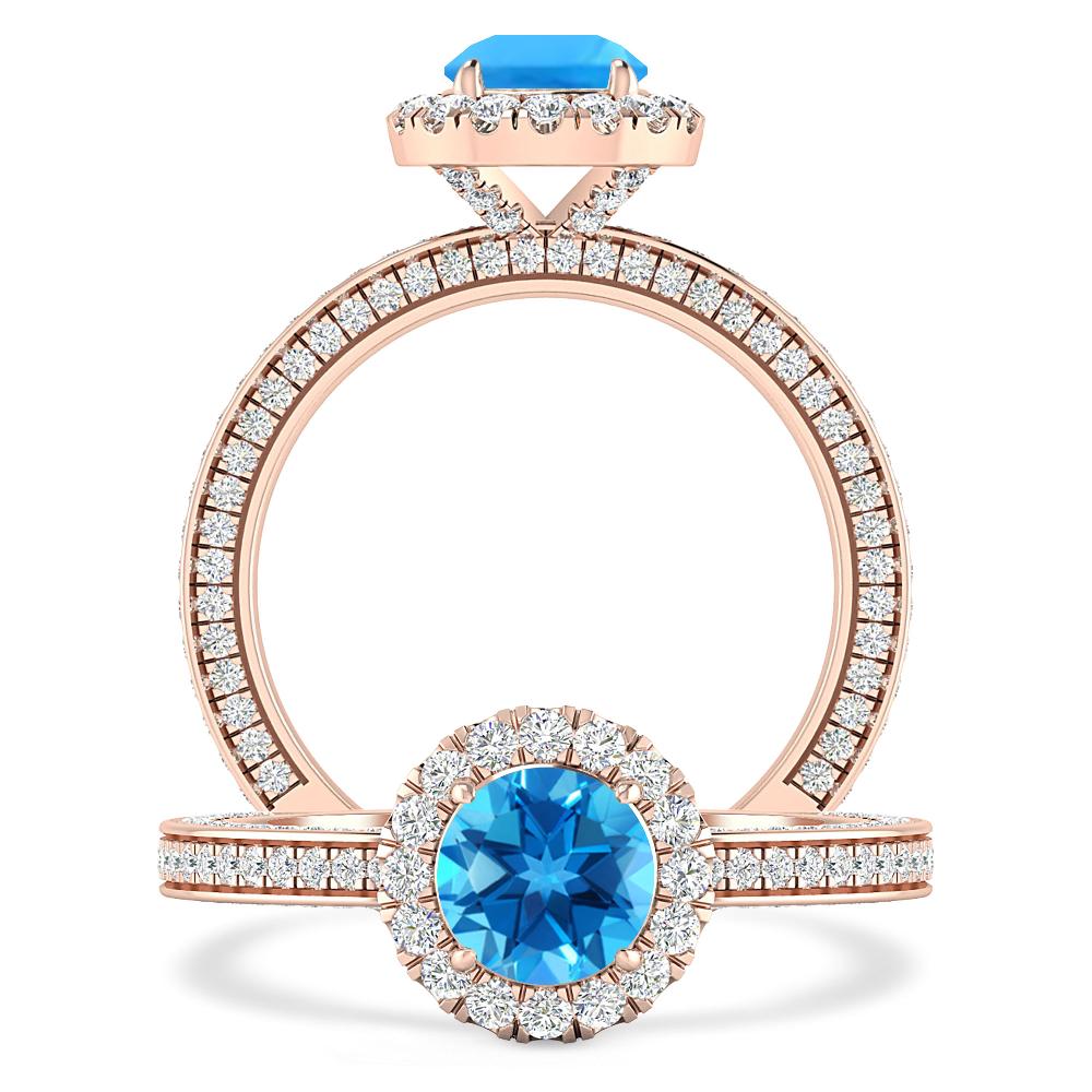 Rose Gold - Blue Topaz