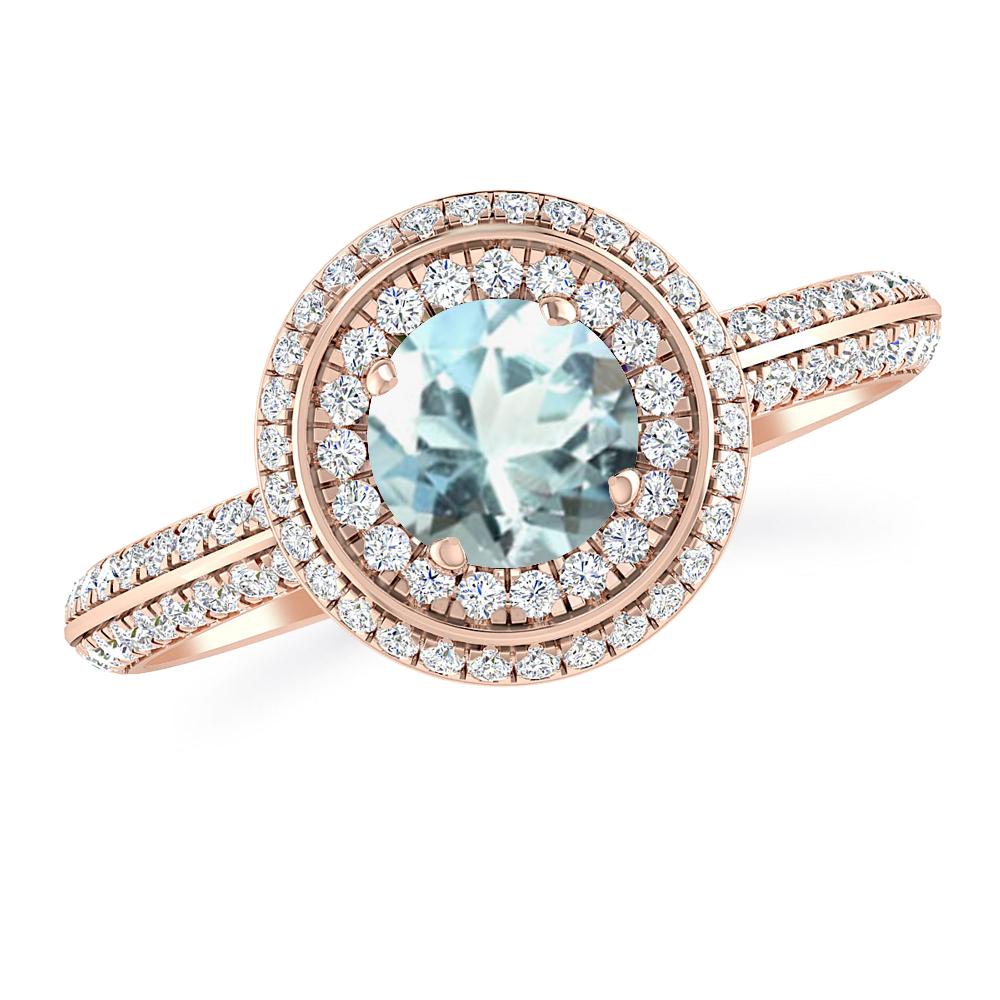 Rose Gold - Aquamarine