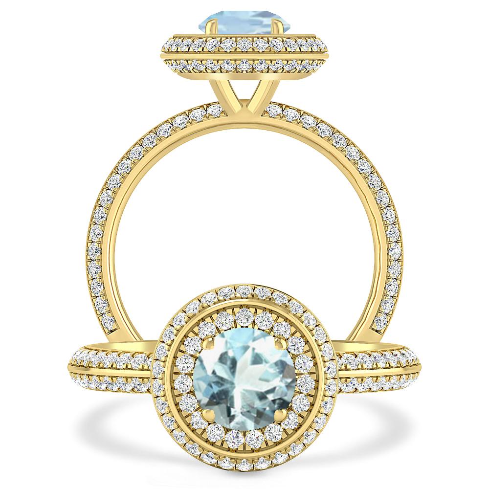 Yellow Gold - Aquamarine