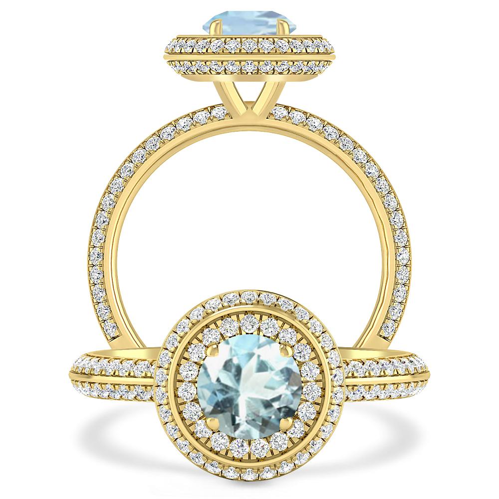 Yellow Gold - Aquamarine