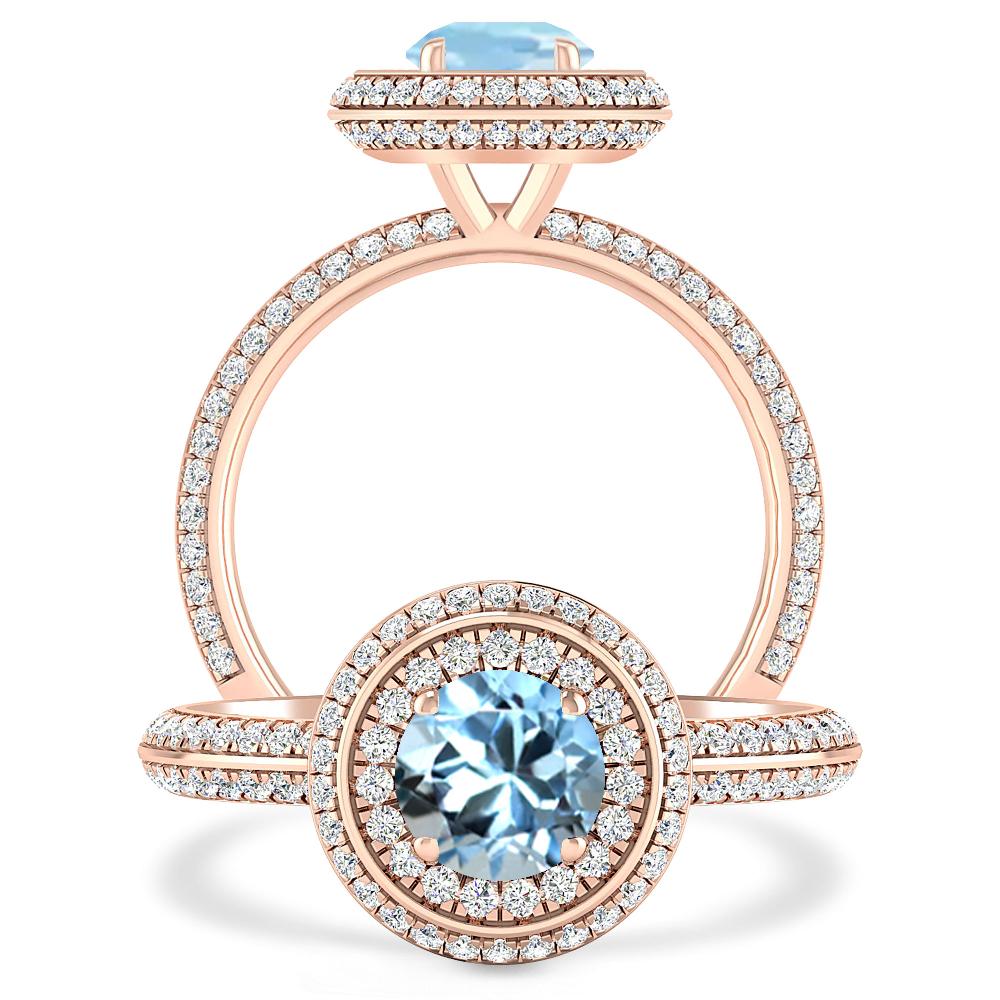 Rose Gold - Aquamarine