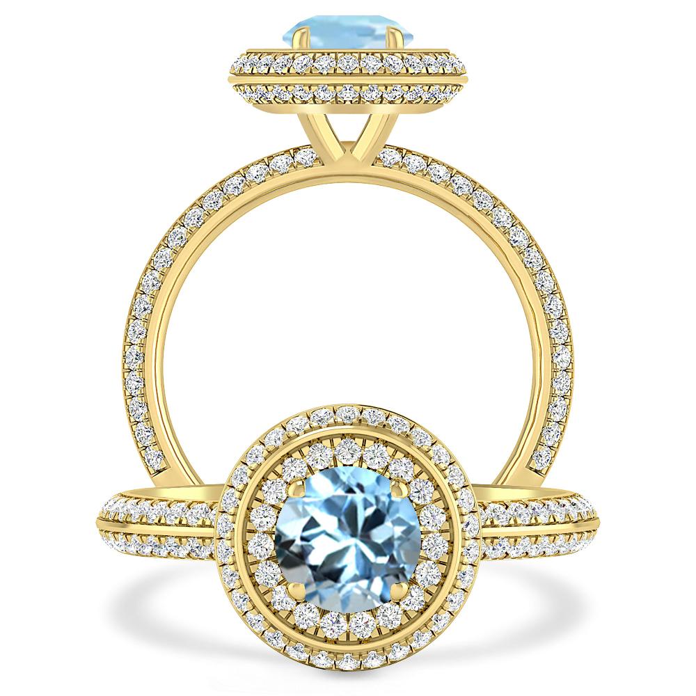 Yellow Gold - Aquamarine