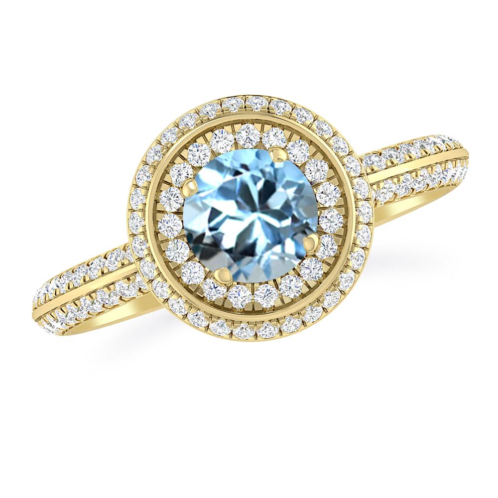 Yellow Gold - Aquamarine