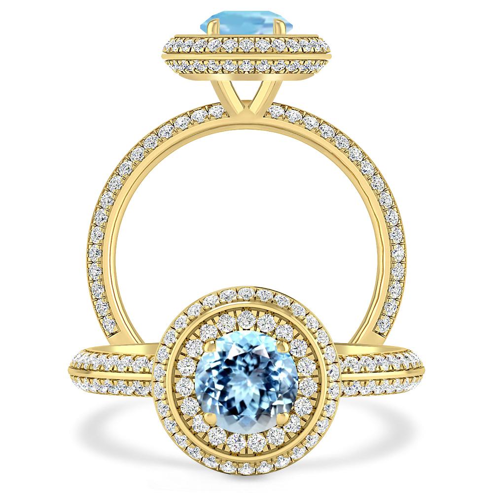 Yellow Gold - Aquamarine