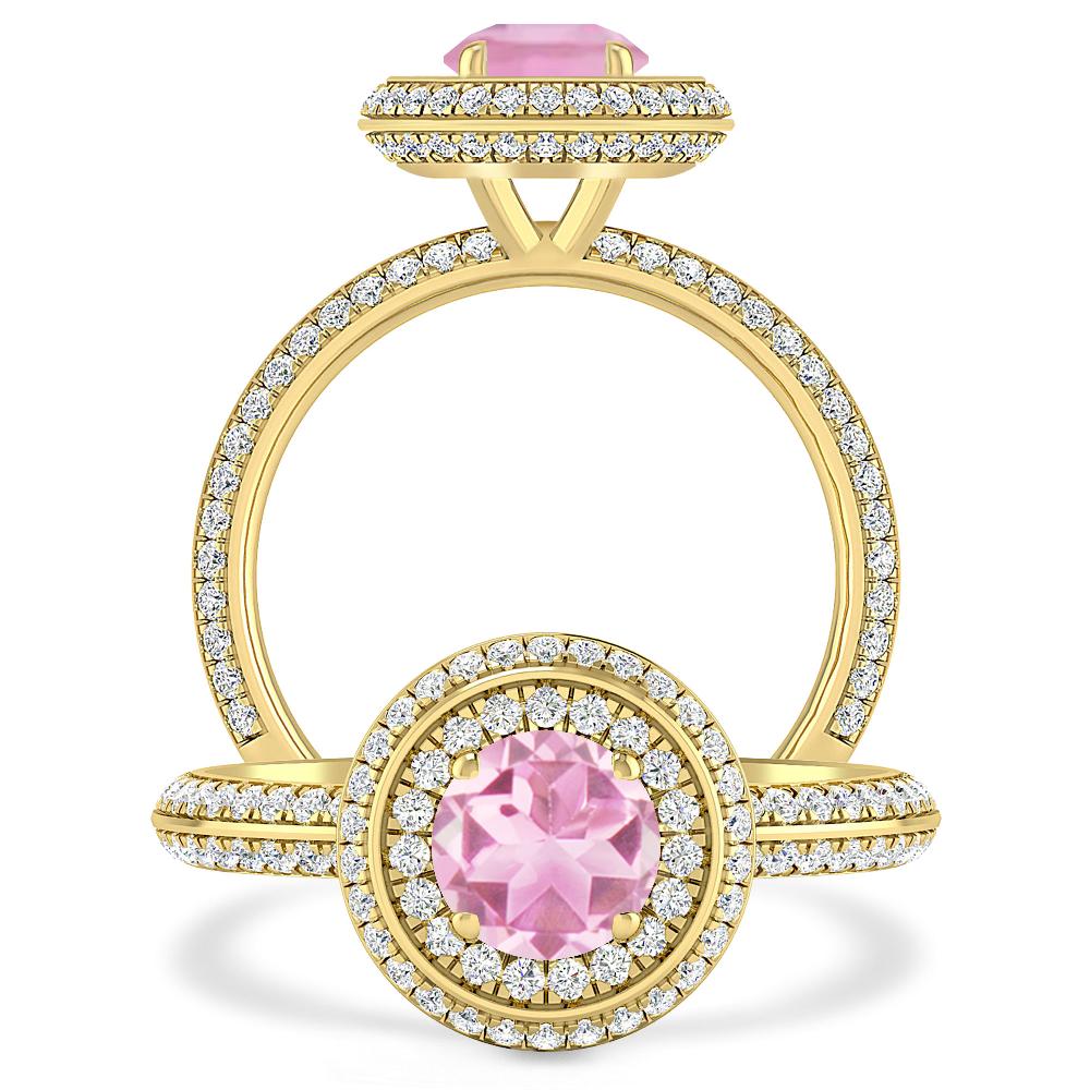 Yellow Gold - Pink Tourmaline