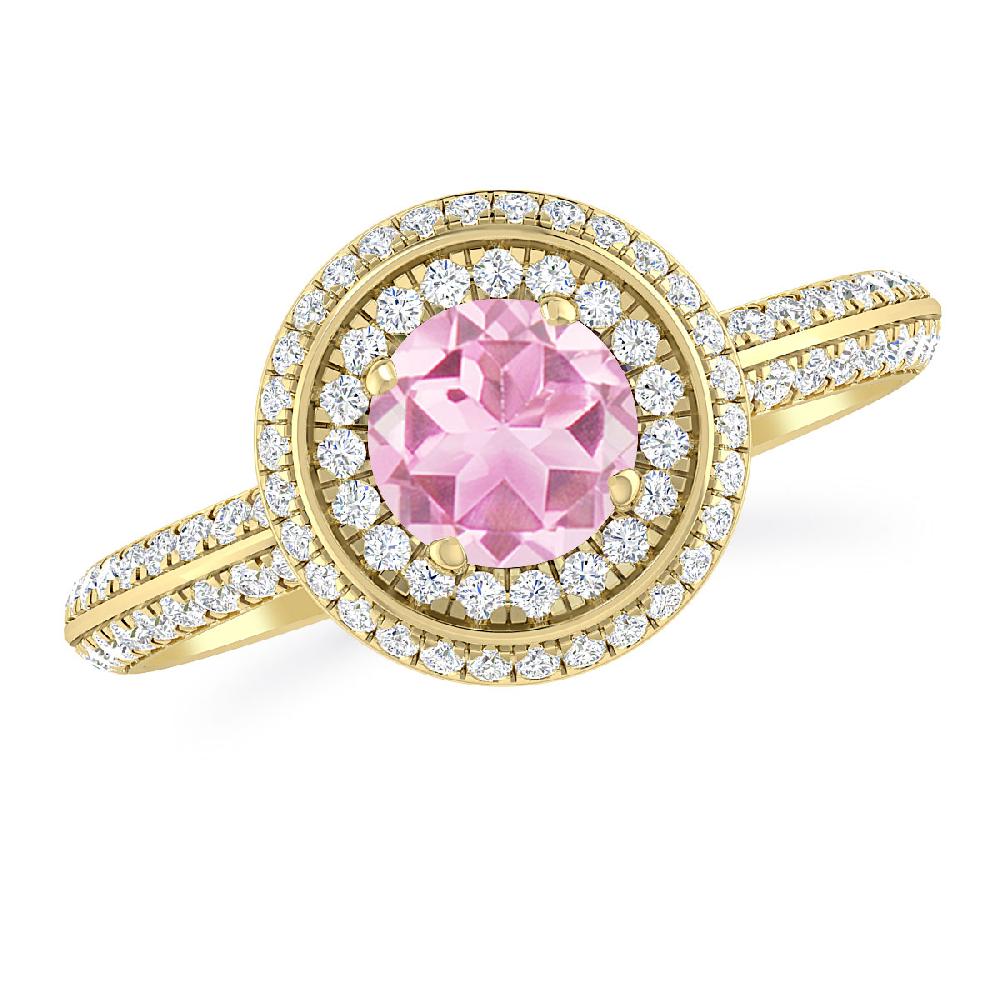 Yellow Gold - Pink Tourmaline