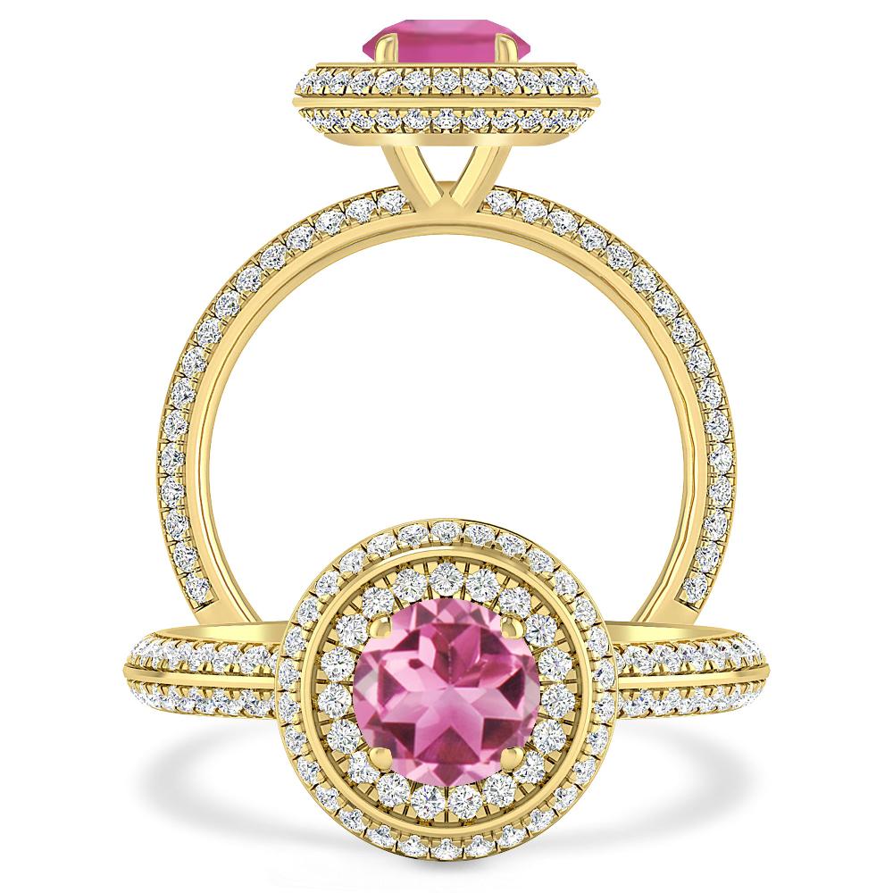 Yellow Gold - Pink Tourmaline