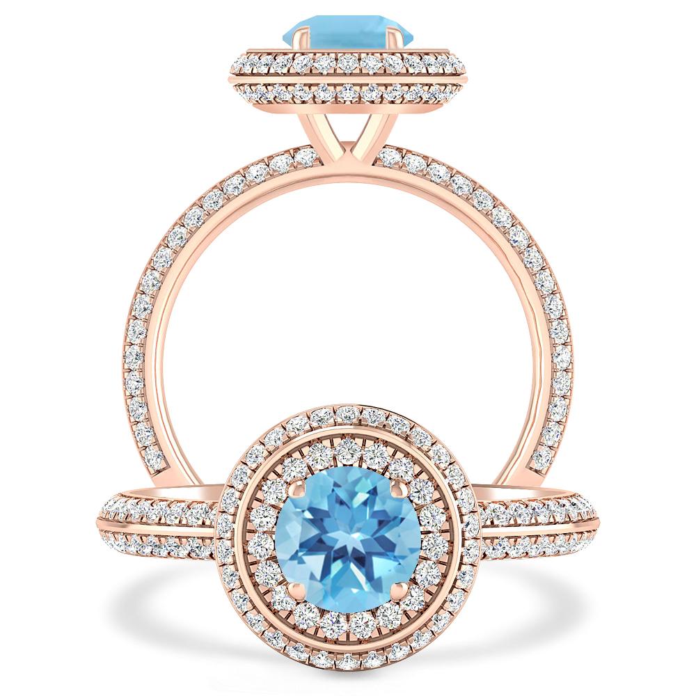 Rose Gold - Blue Topaz