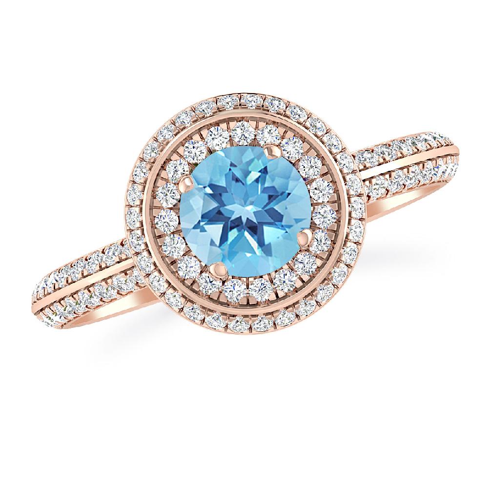 Rose Gold - Blue Topaz