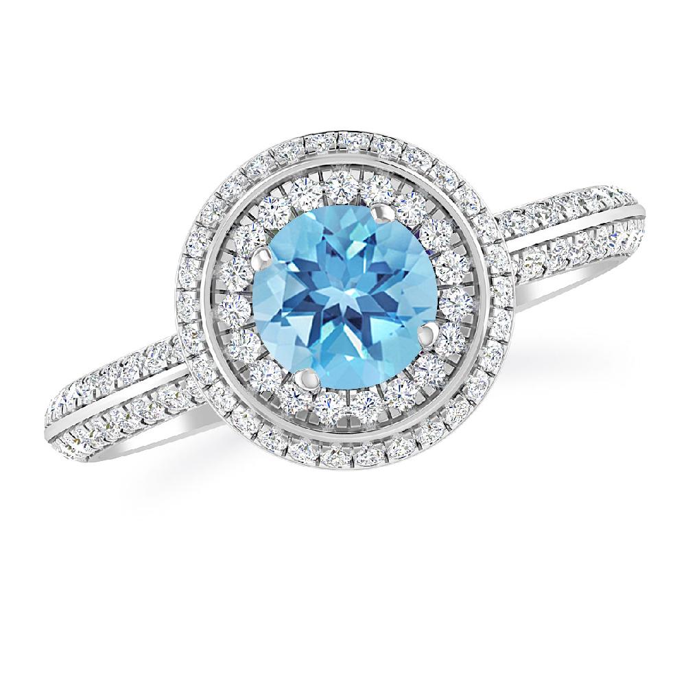 White Gold - Blue Topaz