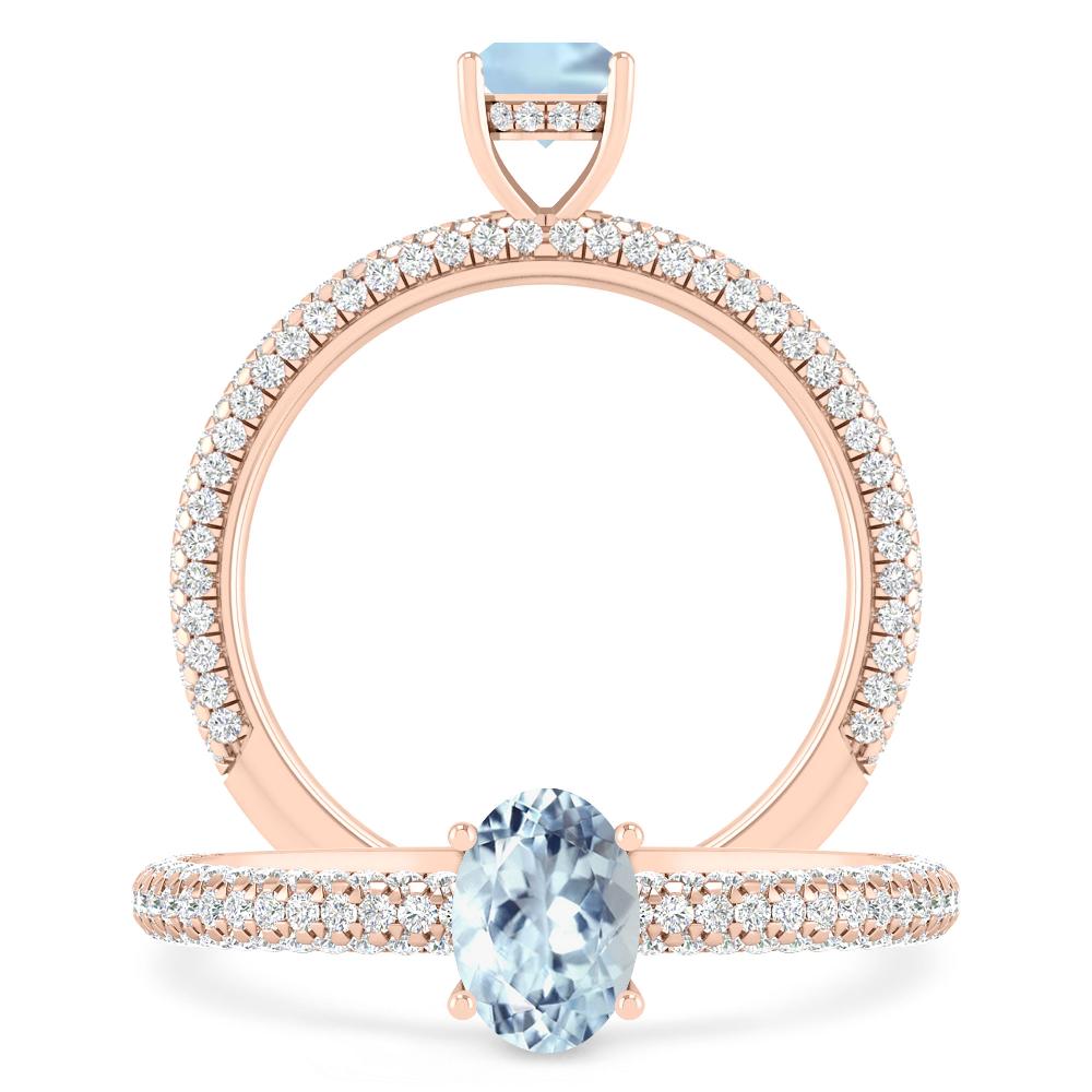 Rose Gold - Aquamarine