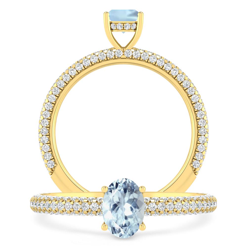 Yellow Gold - Aquamarine