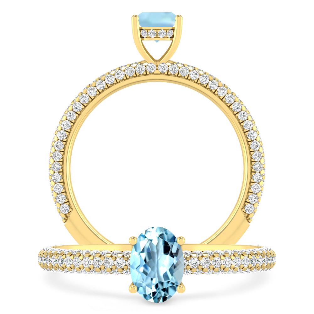 Yellow Gold - Aquamarine