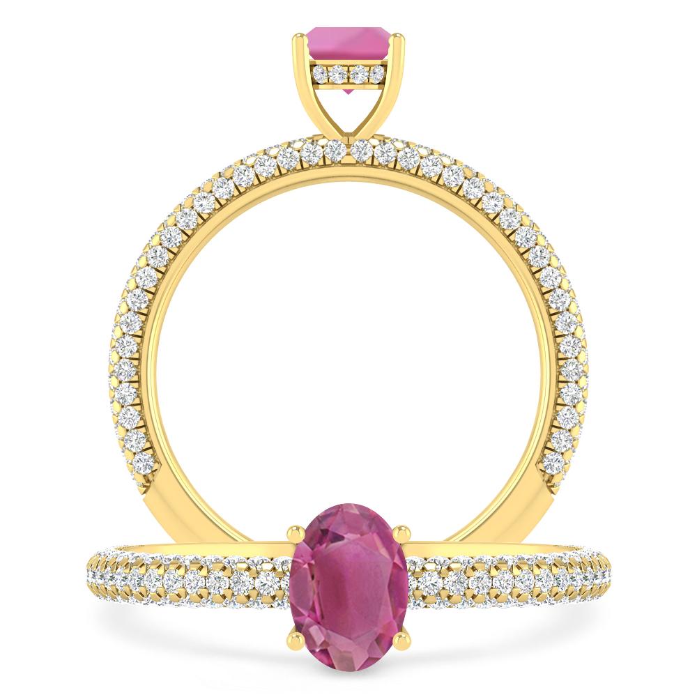 Yellow Gold - Pink Tourmaline