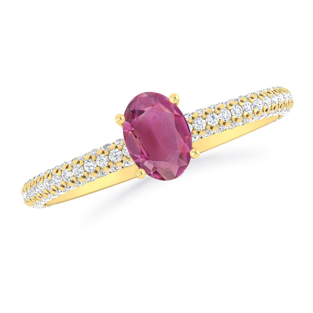 Yellow Gold - Pink Tourmaline