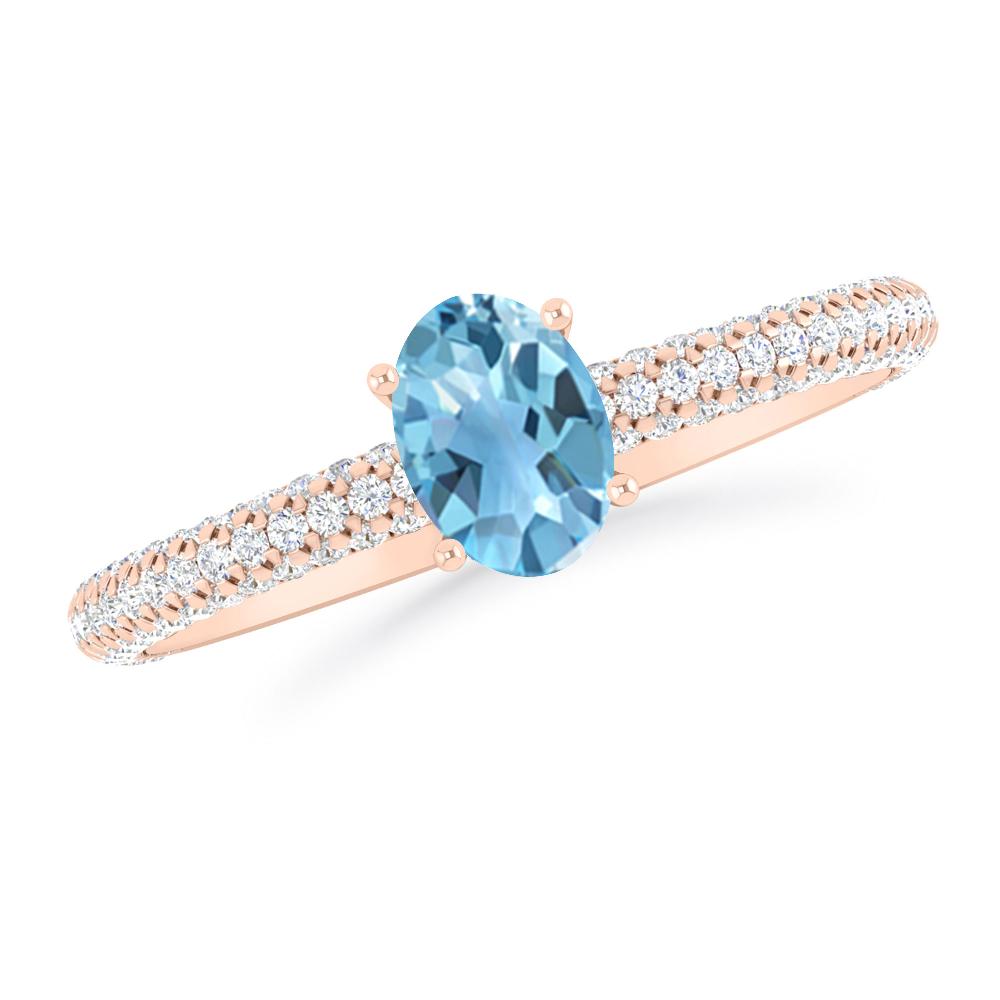 Rose Gold - Blue Topaz