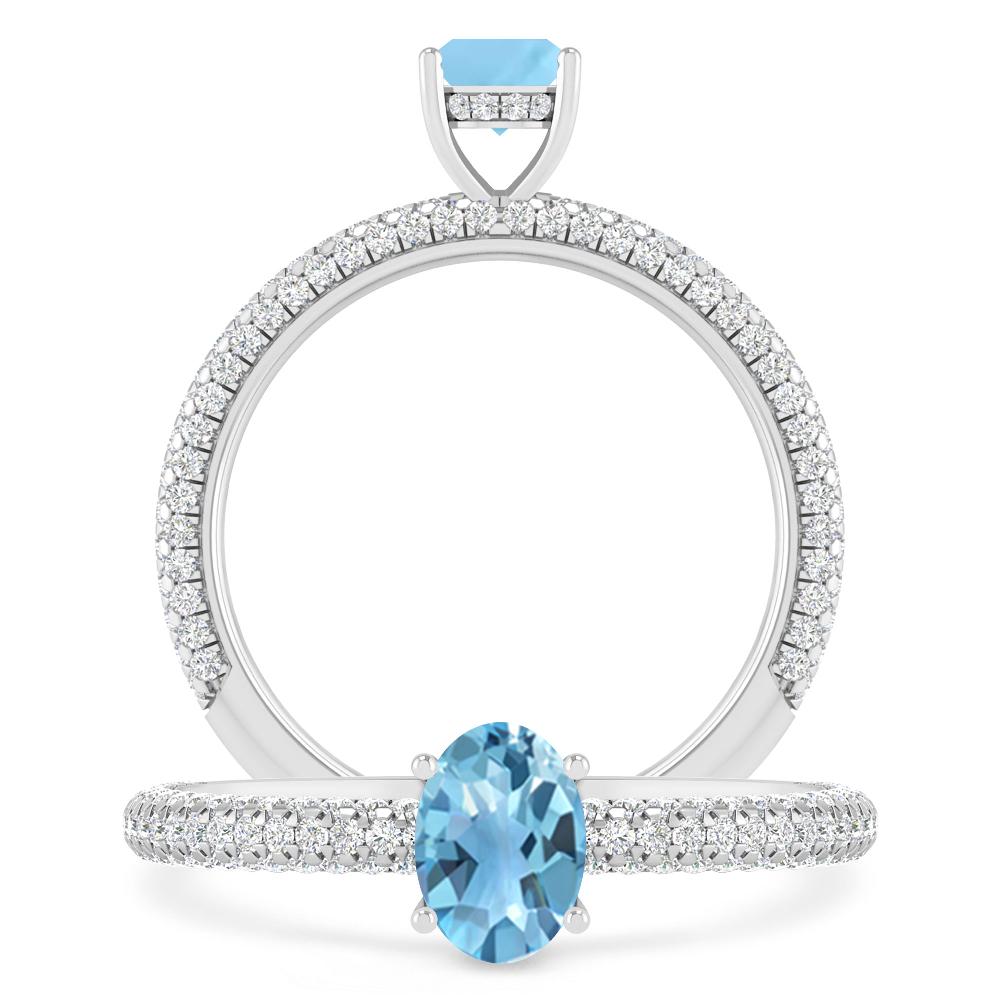 White Gold - Blue Topaz