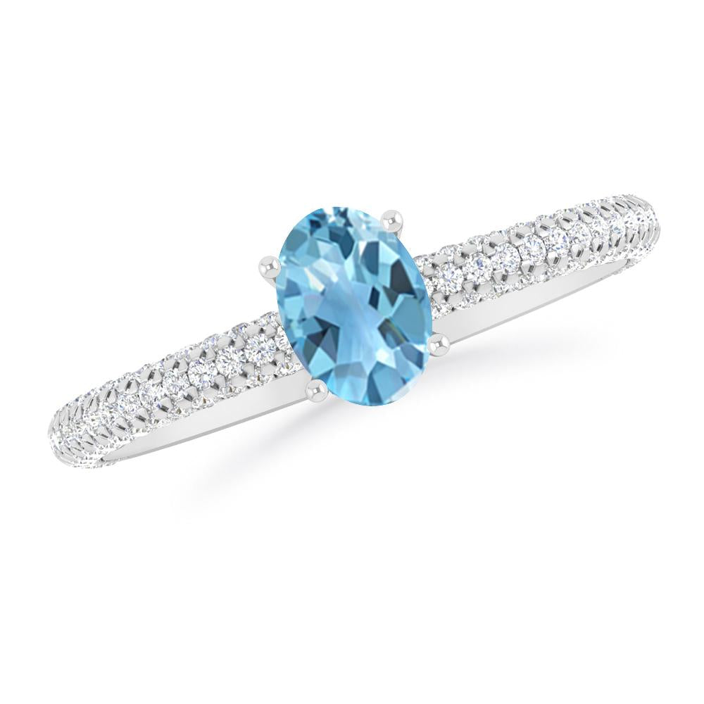 White Gold - Blue Topaz