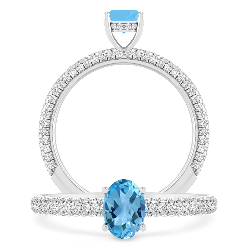 White Gold - Blue Topaz