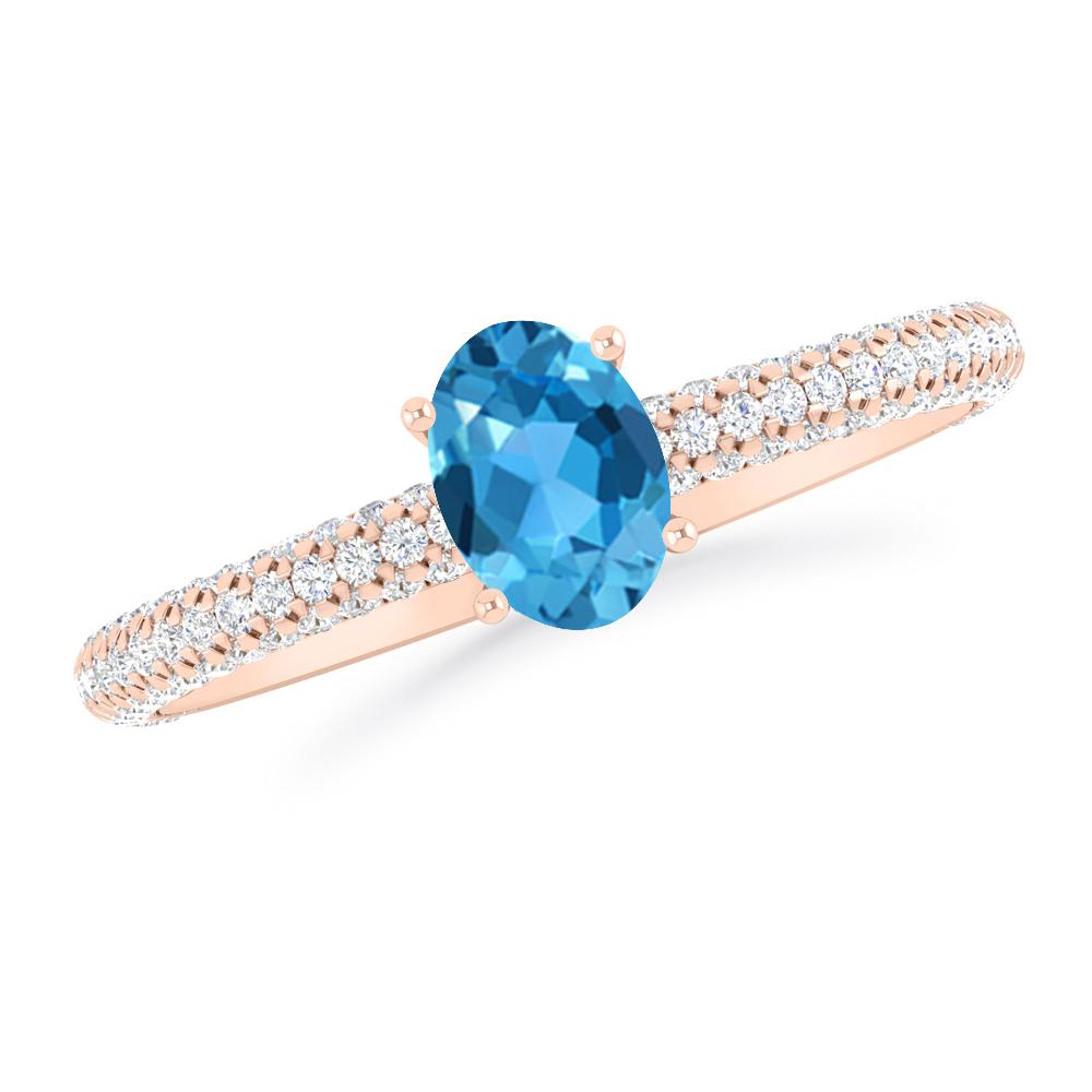 Rose Gold - Blue Topaz