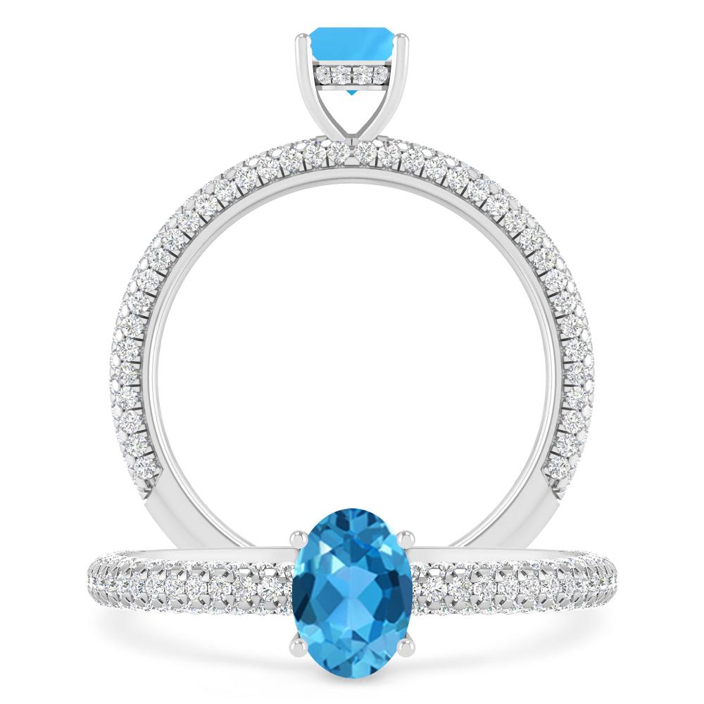 White Gold - Blue Topaz