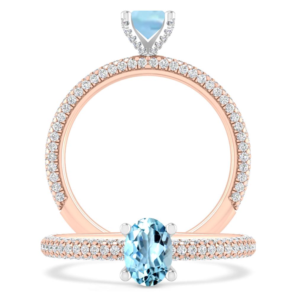 Rose Gold - Aquamarine