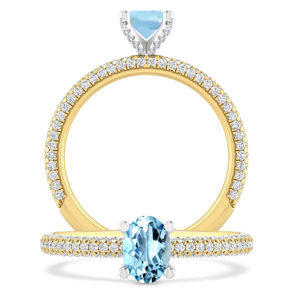 Yellow Gold - Aquamarine