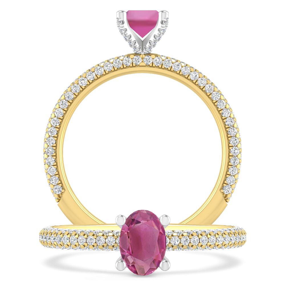 Yellow Gold - Pink Tourmaline