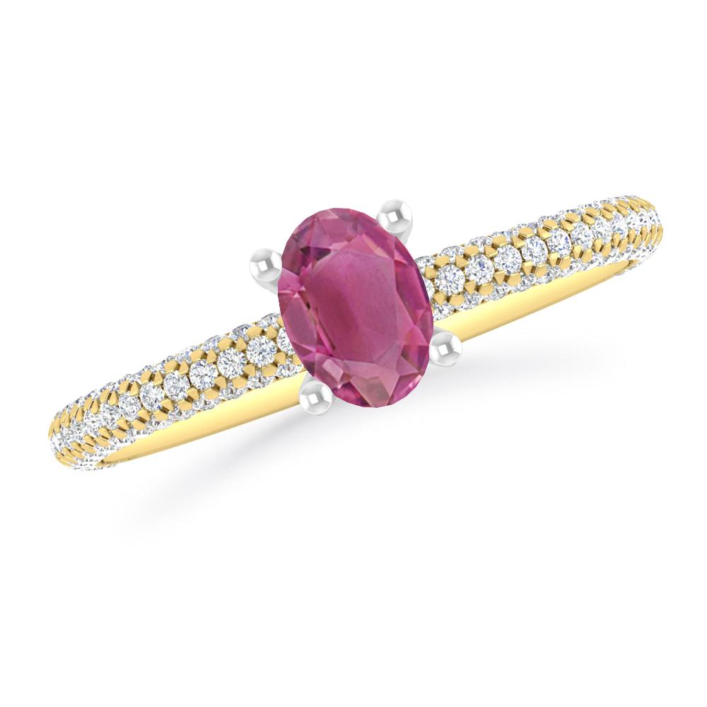 Yellow Gold - Pink Tourmaline