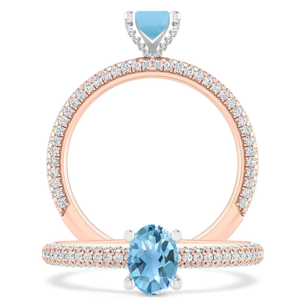 Rose Gold - Blue Topaz