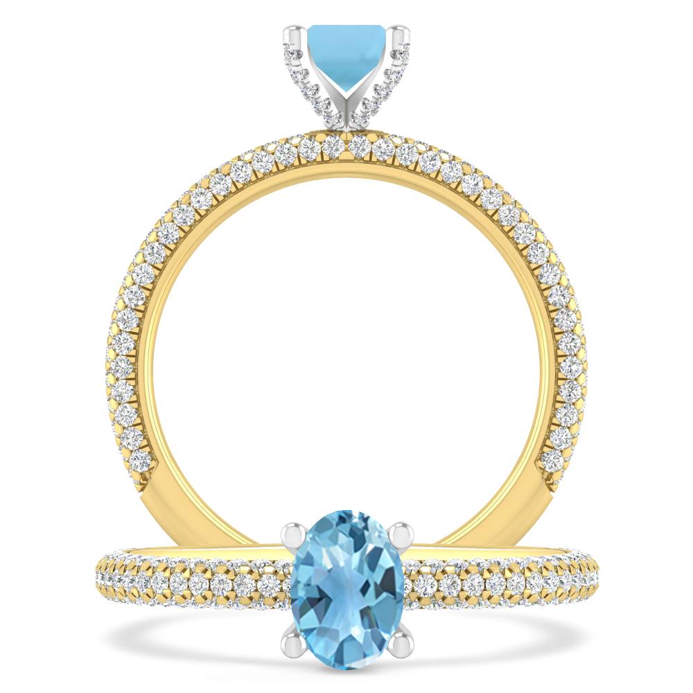 Yellow Gold - Blue Topaz
