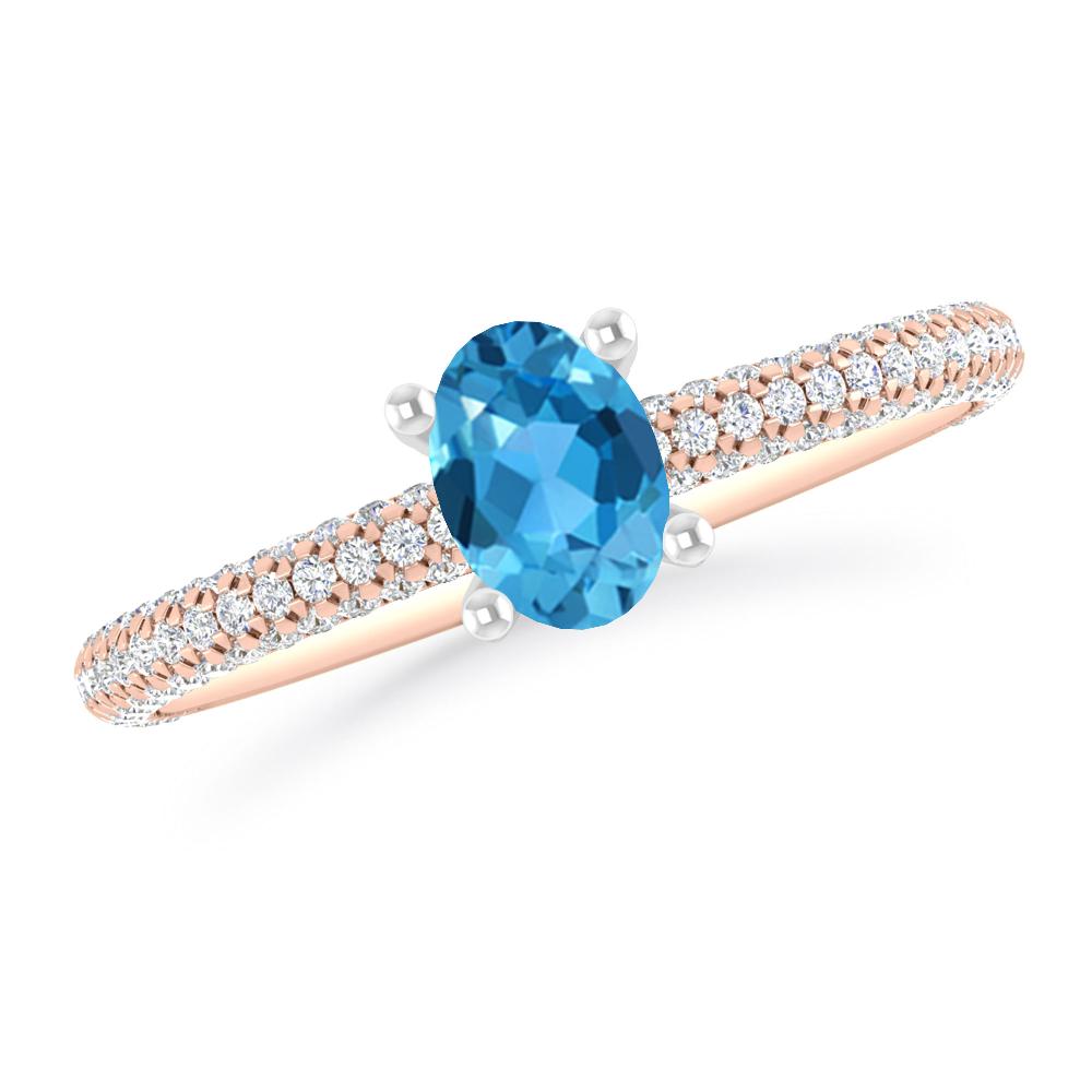 Rose Gold - Blue Topaz