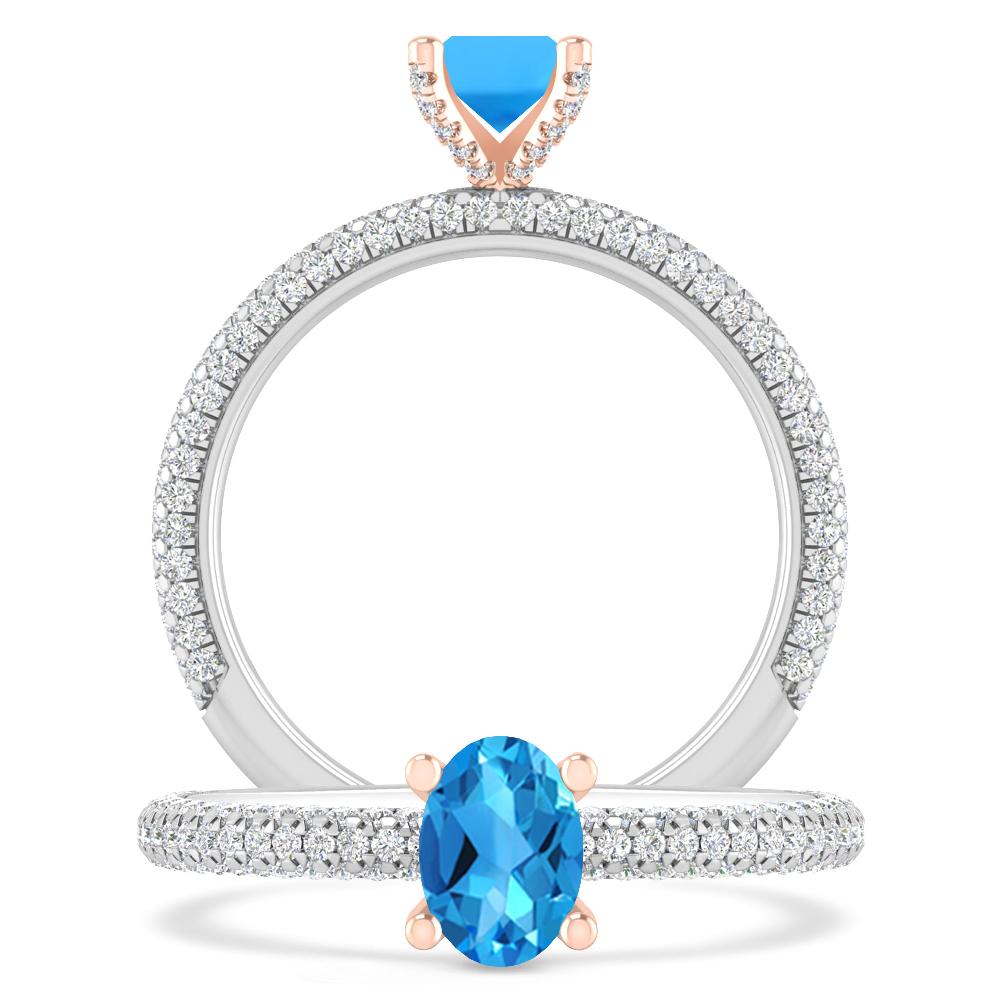 White Gold - Blue Topaz