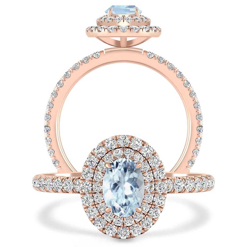Rose Gold - Aquamarine