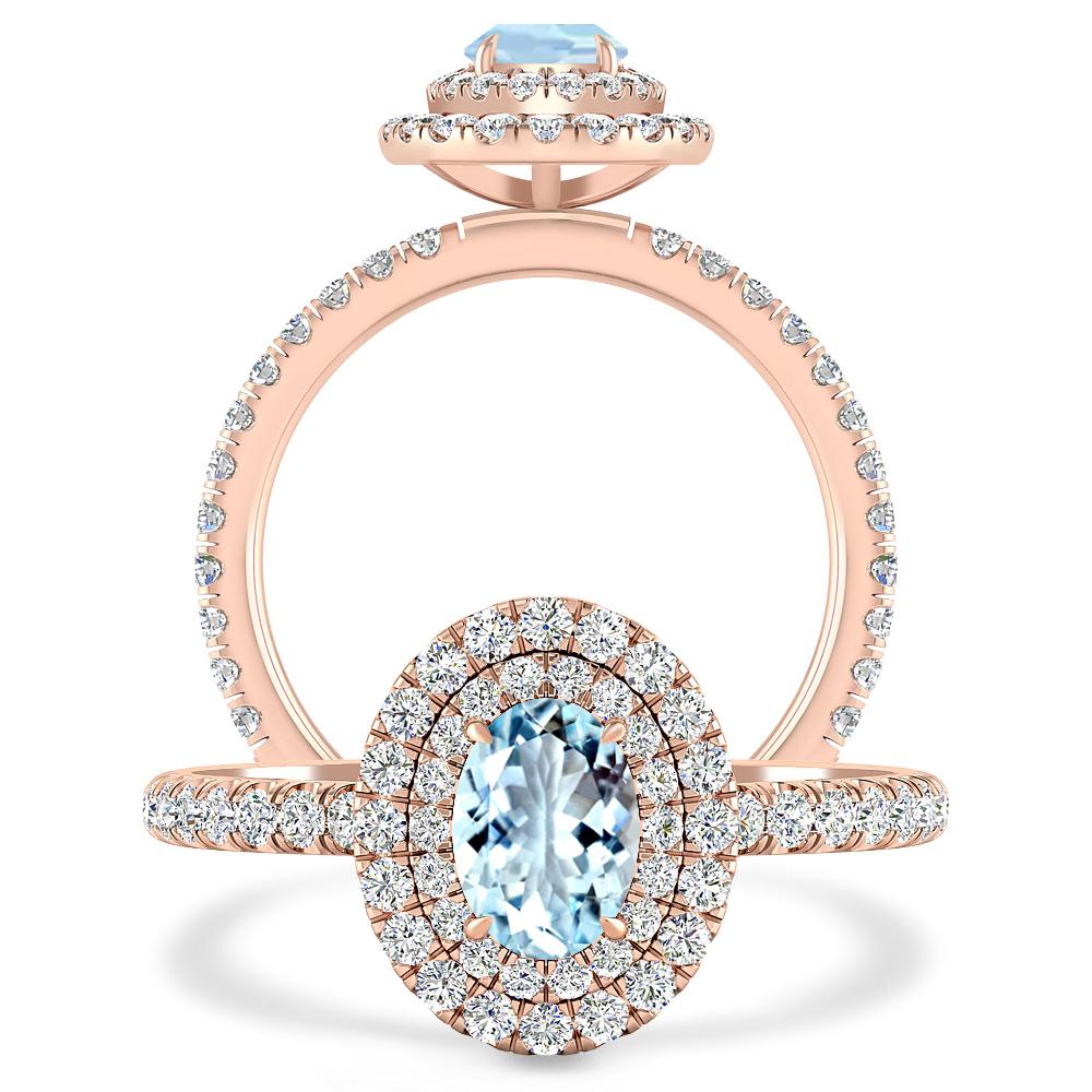 Rose Gold - Aquamarine