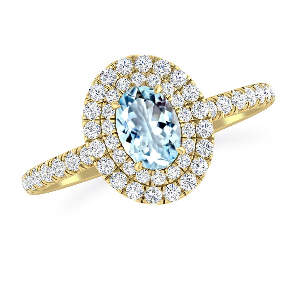 Yellow Gold - Aquamarine