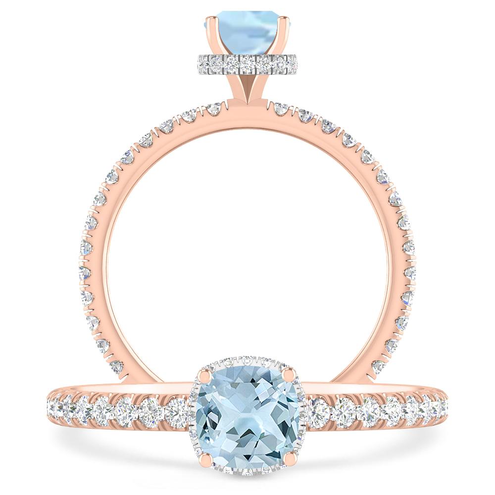 Rose Gold - Aquamarine