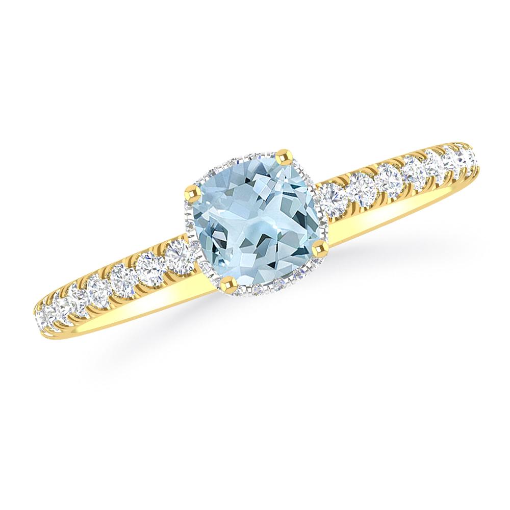 Yellow Gold - Aquamarine