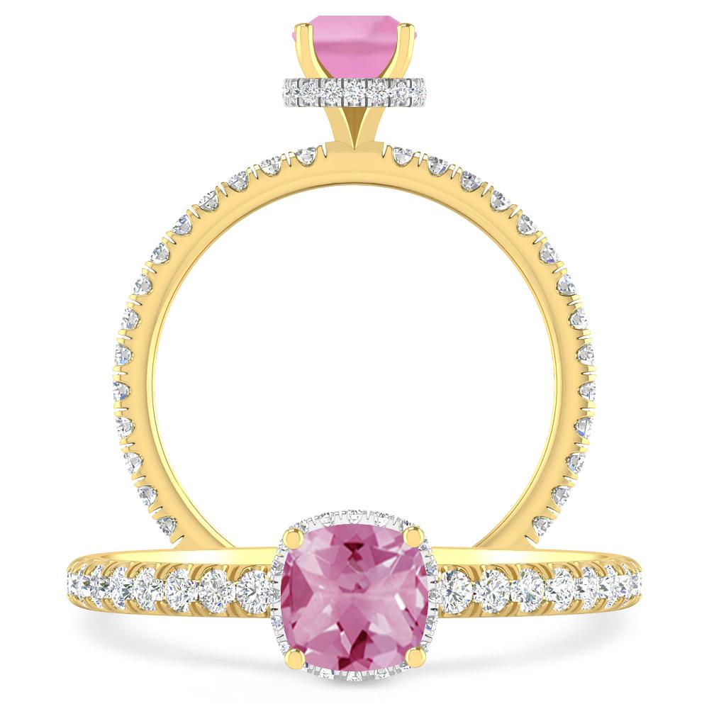 Yellow Gold - Pink Tourmaline