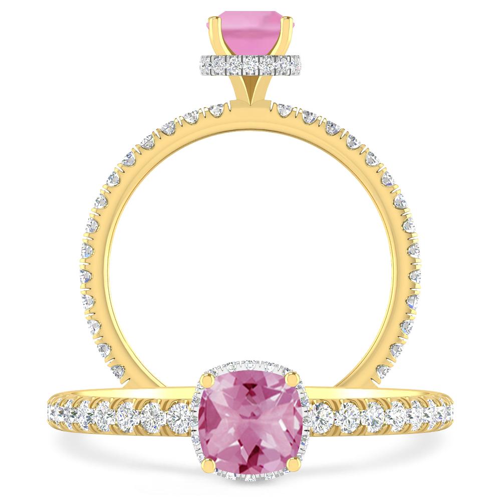 Yellow Gold - Pink Tourmaline