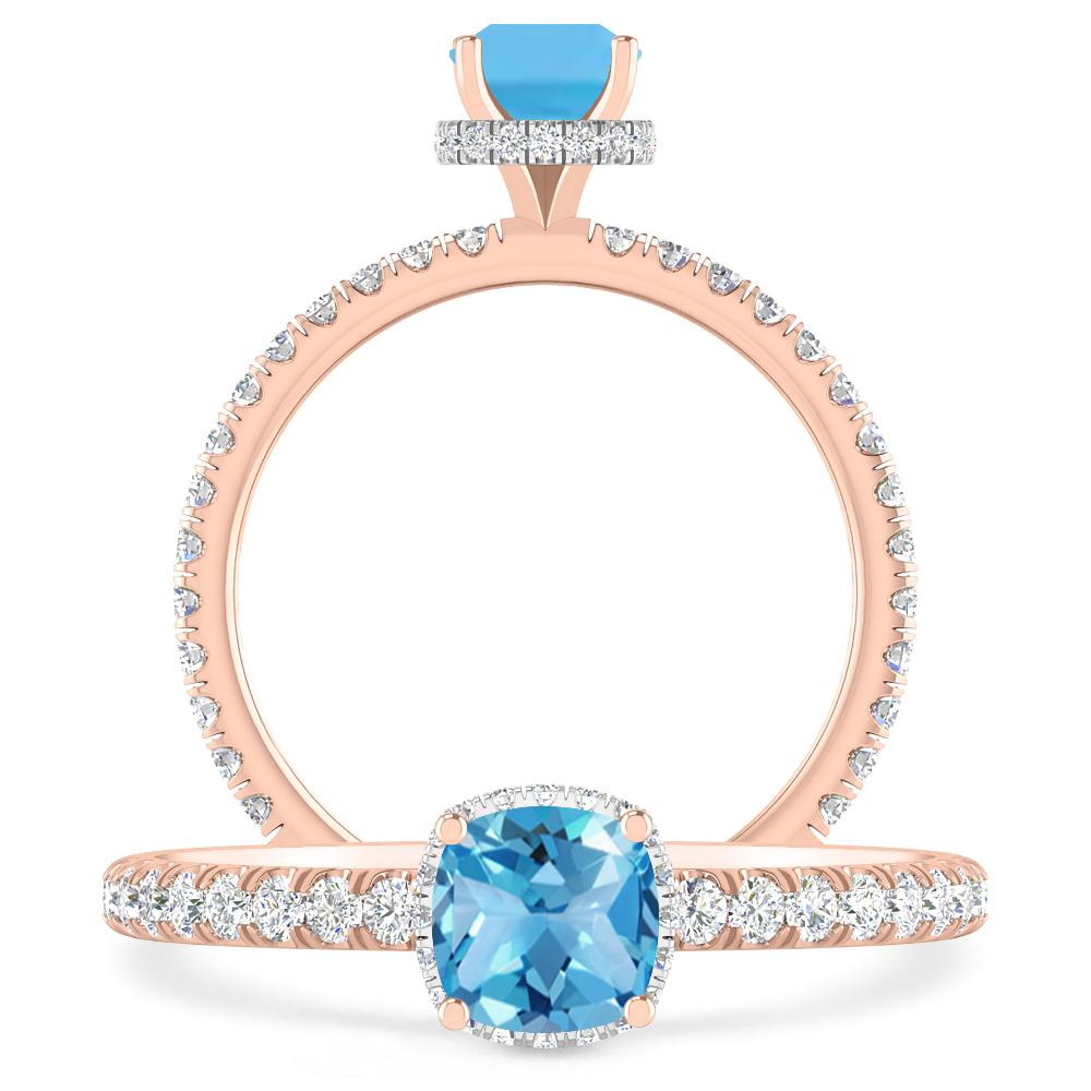 Rose Gold - Blue Topaz