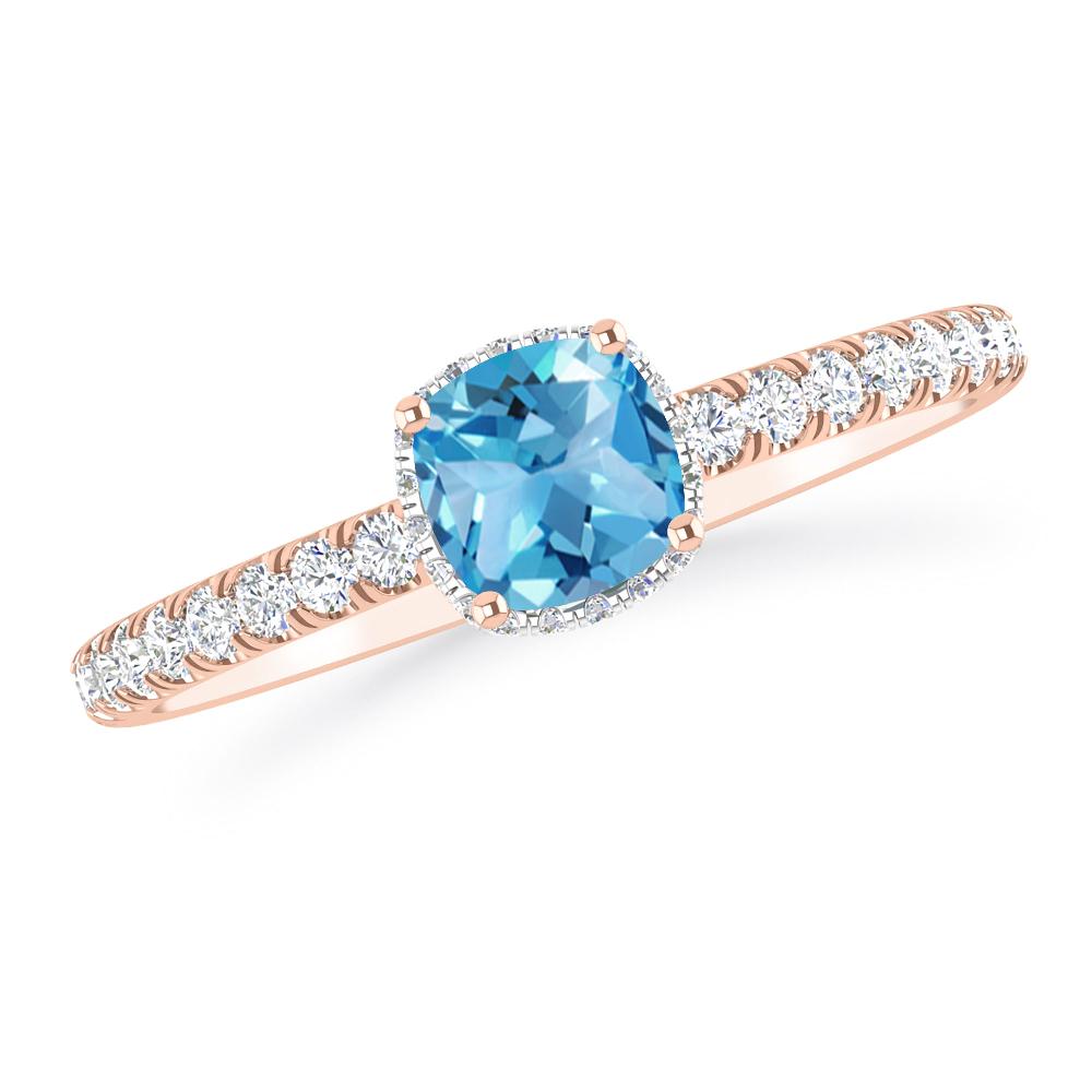 Rose Gold - Blue Topaz