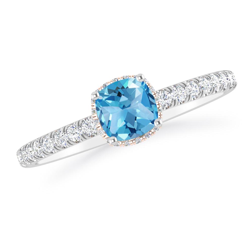 White Gold - Blue Topaz