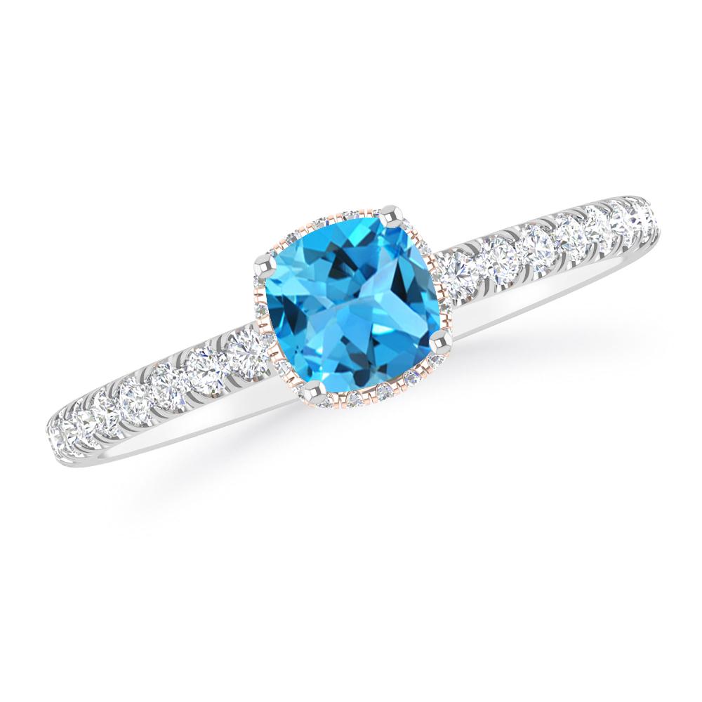 White Gold - Blue Topaz